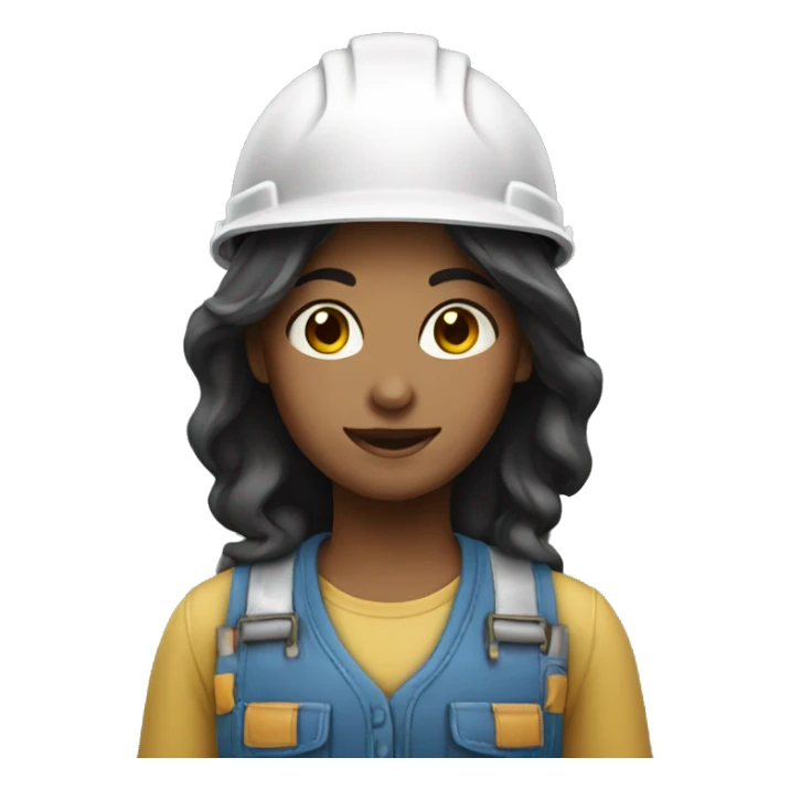 builder girl with dark hair sticker