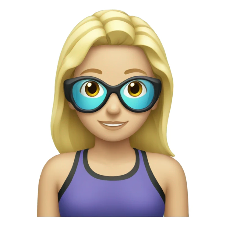 Blond girl snorkeling sticker