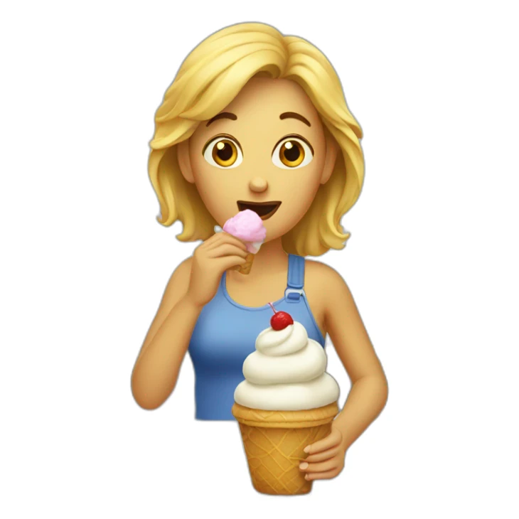 woman eating icecream sticker