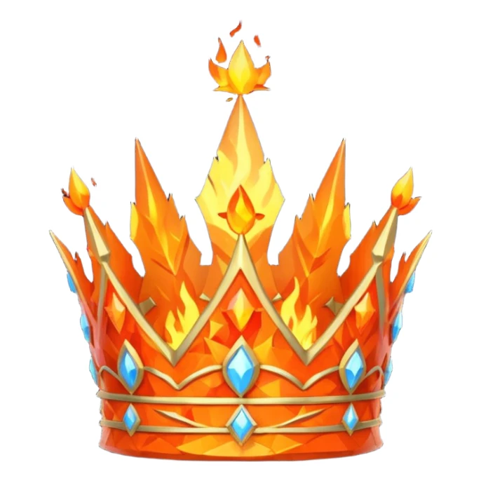 fantasy magic crown of fire and ash low poly sticker