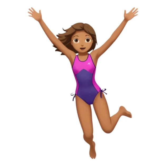 Girl jump of clif sticker