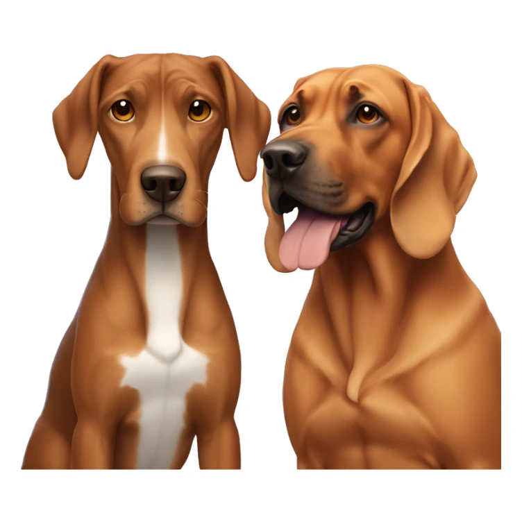 white male with long rainbow colored hair alongside a brown rhodesian ridgeback sticker