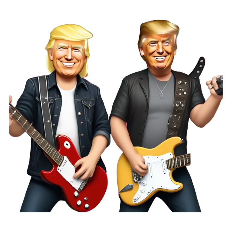 Elon musk and trump playing in a rock band called maga sticker