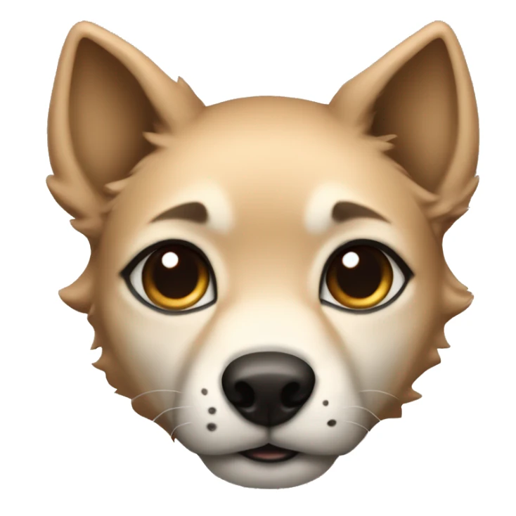 4 short legs a light brown puppy-like wolf with black ears sticker