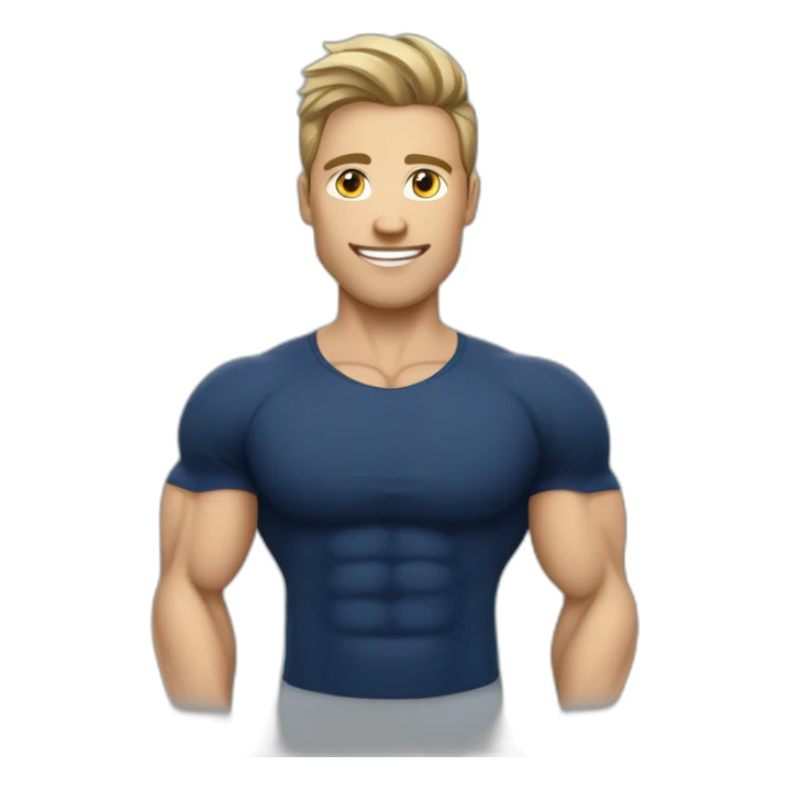 Fitnesstrainer von der Firma „DKKA“ mit dunkelblauem shirt sticker