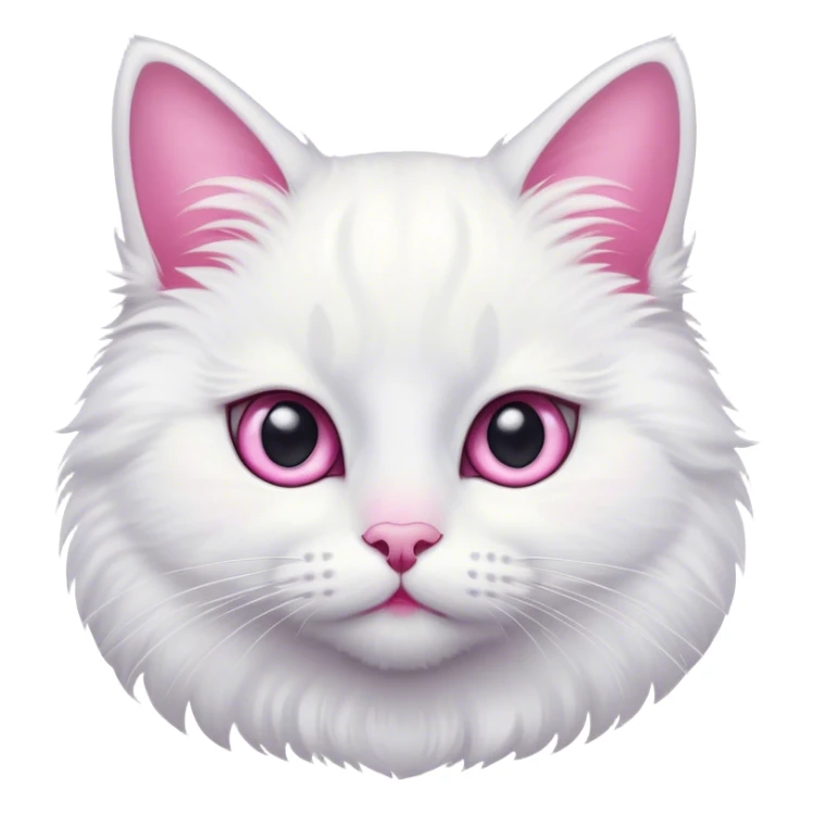 White cat-pink whiskers sticker