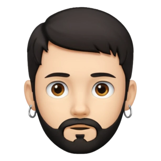 Dark-haired boy, short hair, with some beard and an earring in his ear sticker