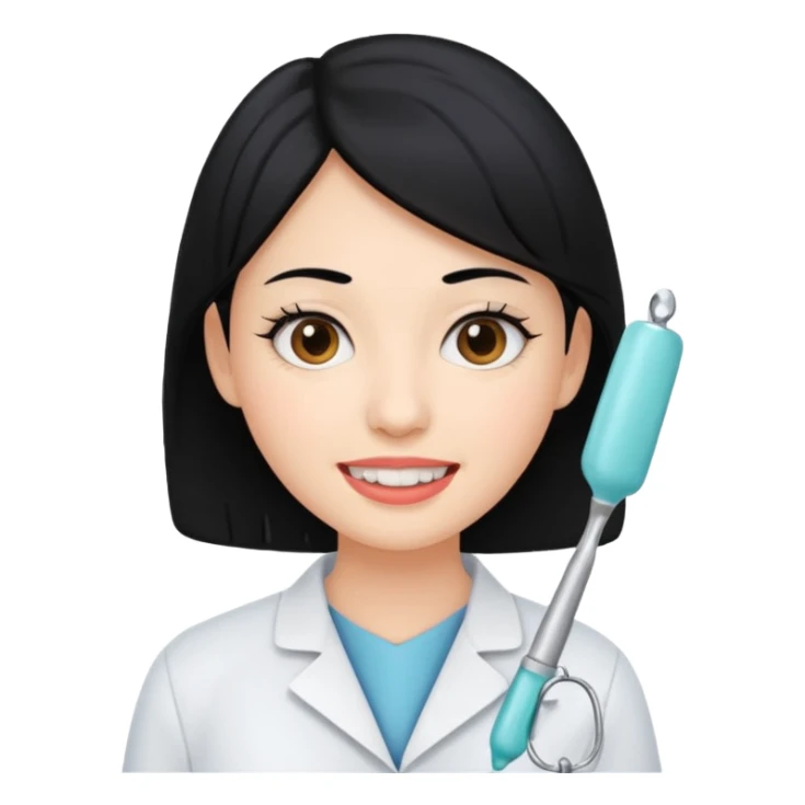 estudiante mujer de odontología con el cabello negro  sticker