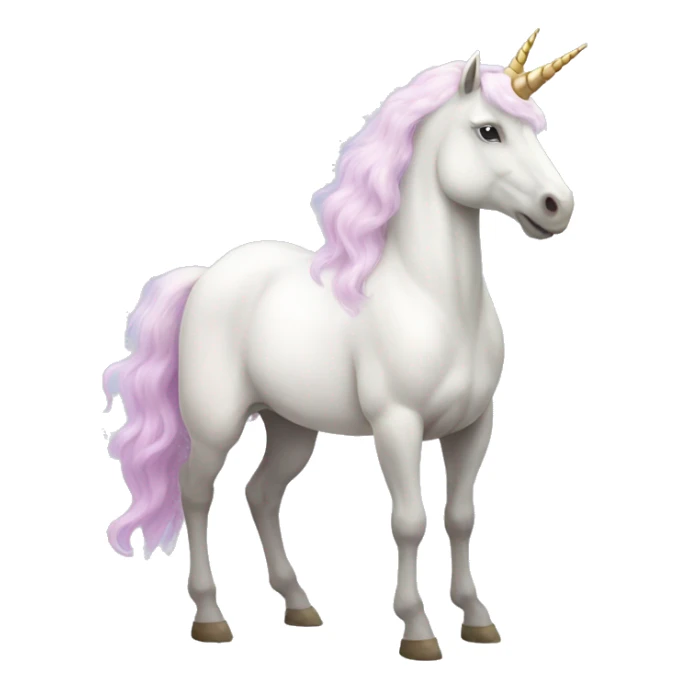 Fullbody White unicorn with pastel color mane  sticker