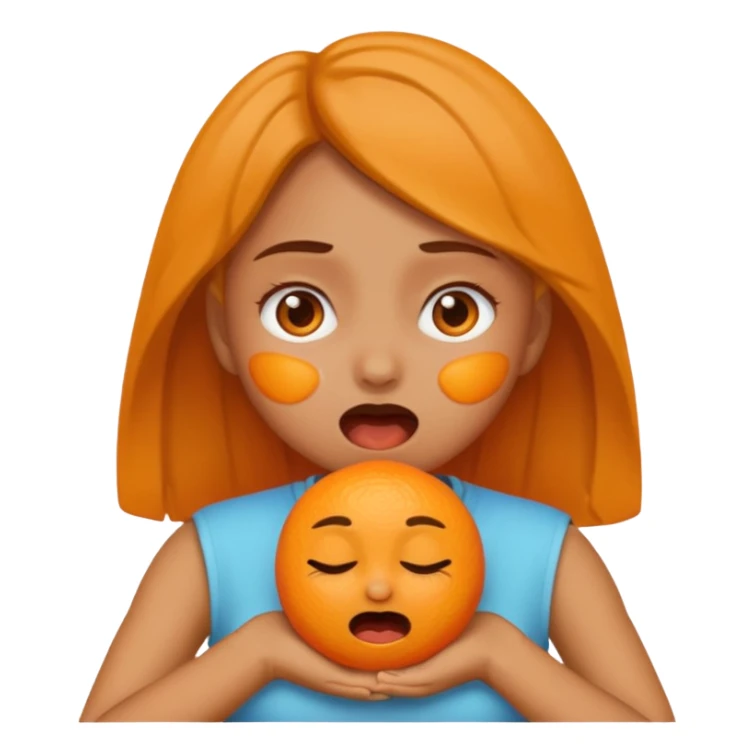 the girl emoji doing the choking emote sticker