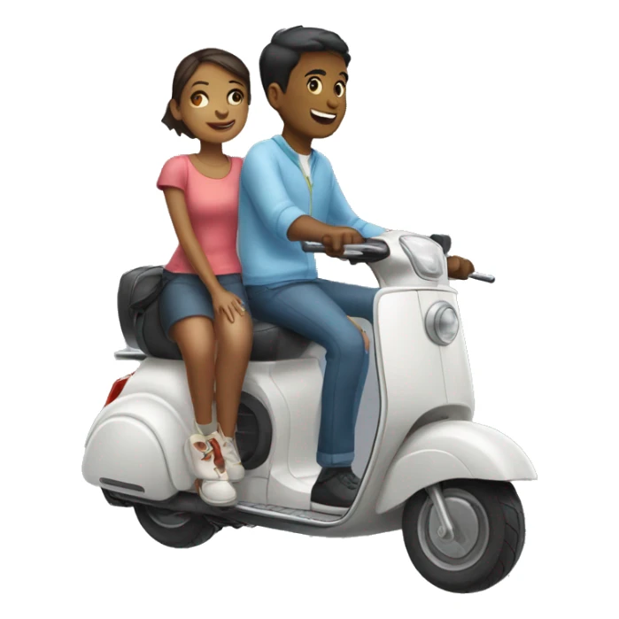 scooter with a boy and a girl sticker