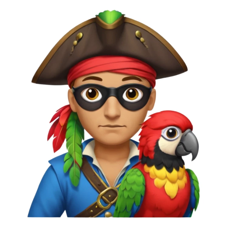 pirate and parrot sticker