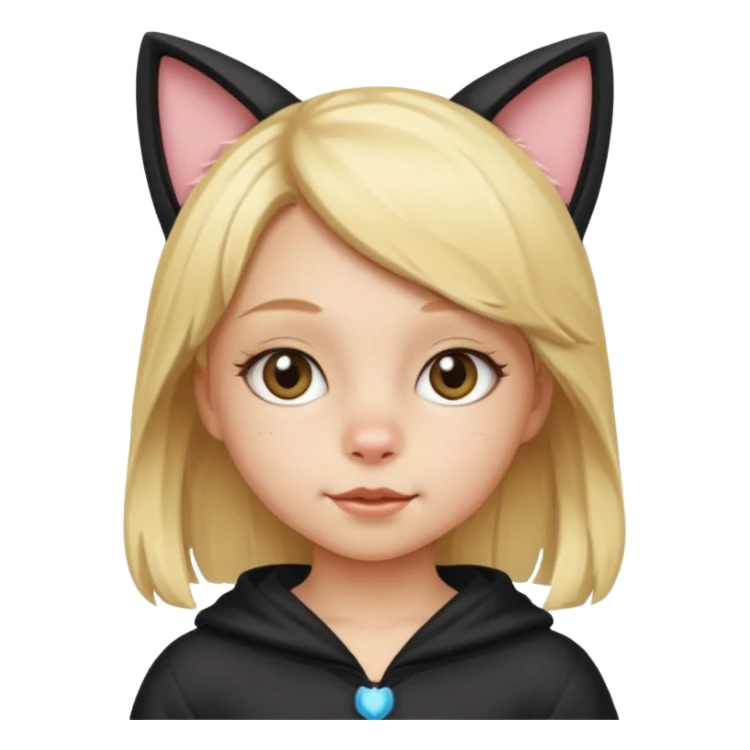 blonde girl kid in cat costume sticker