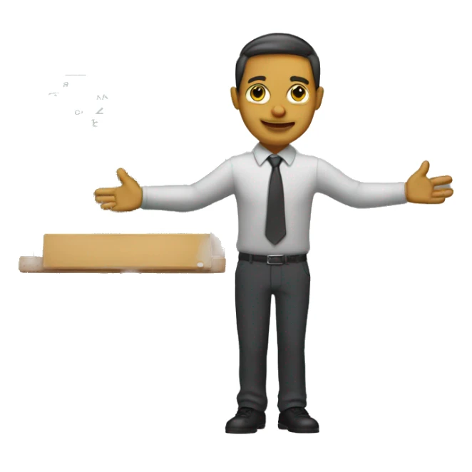 Teacher with a board attached to its hands  sticker