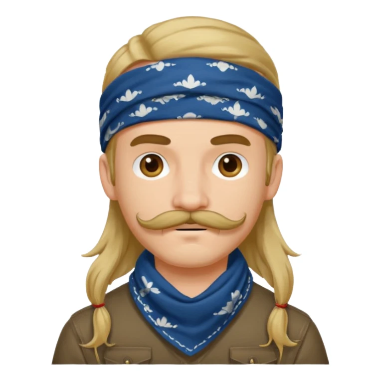 mustached with bandanas long hair gry boy sticker