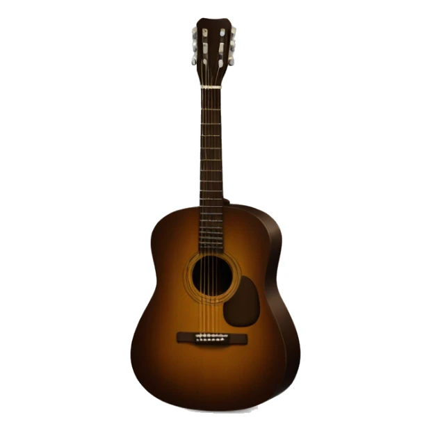 Acoustic guitar in dark brown colour sticker