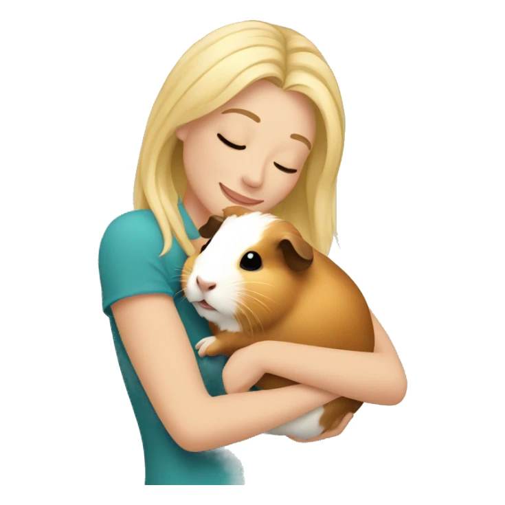Blonde Woman hugging a guineapig sticker