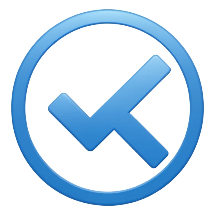 Mavi yuvarlak içinde beyaz tik sticker