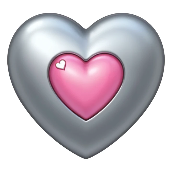 platinum heart with one mini pink heart inside of it  sticker