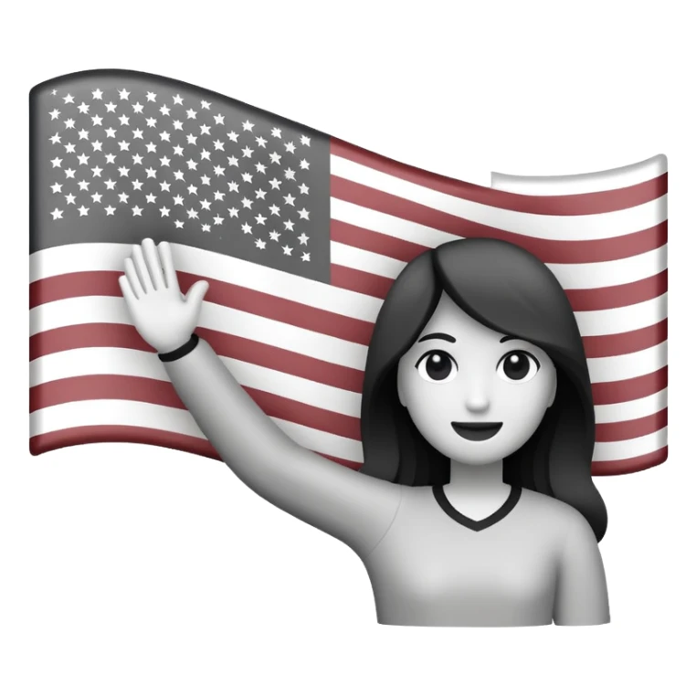 black and white American flag sticker