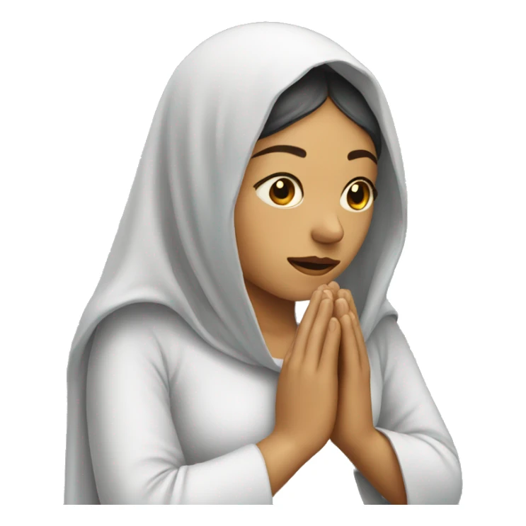 A women praying with a veil sticker