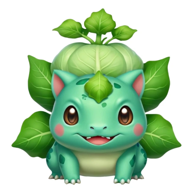 Bulbasaur with a green closed cabbage-like-sprout-bulb on back  sticker