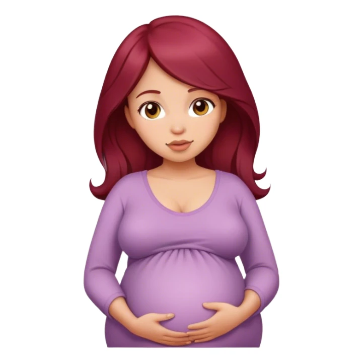 Beautiful burgundy haired pregnant girl sticker