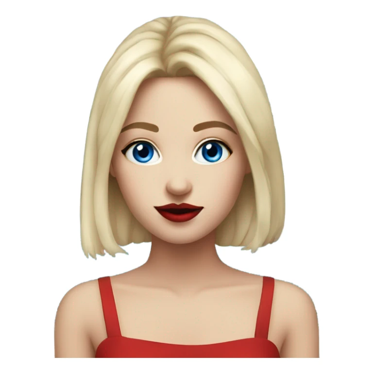 Realistic girl, blue eyes, red lipstick and fantastic  sticker