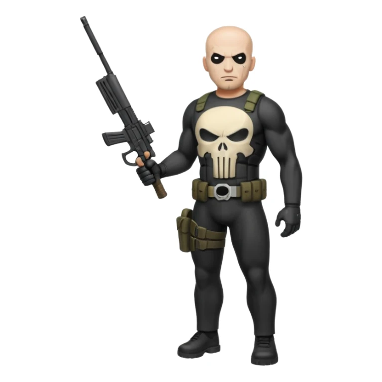 full body punisher and bald with weapons sticker