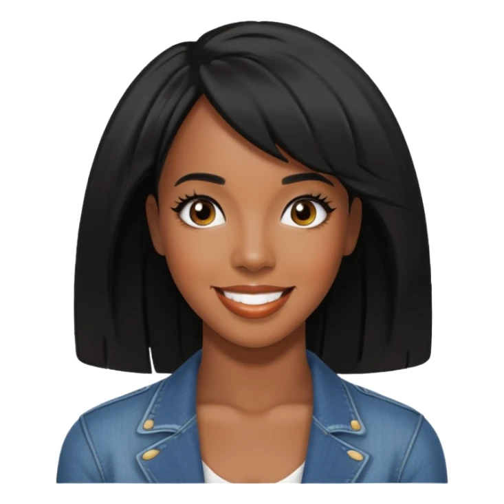 Kelly Rowland with black hair sticker