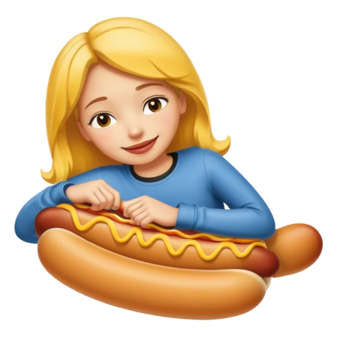 Girl smiling in handcuffs sleeping on hot dog  sticker