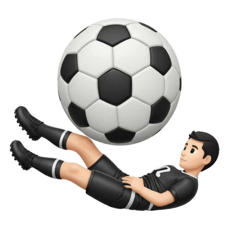 soccer ball in between player's legs sticker