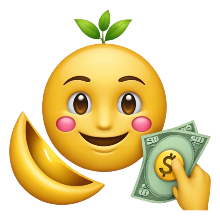 emoji haciendo un guiño con un ojo y sosteniendo dinero sticker