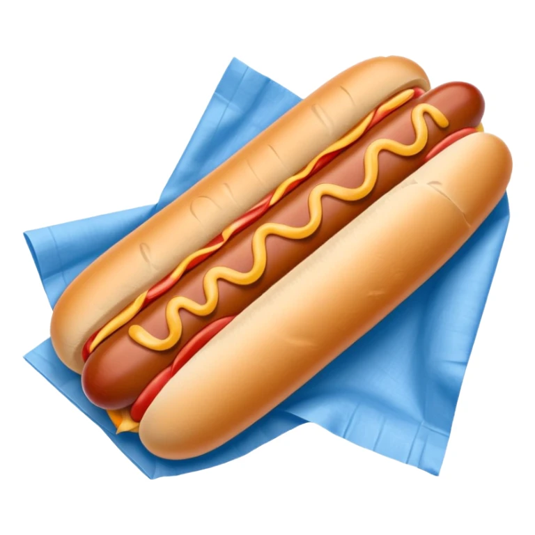 hotdog with napkin blue (#00A3E0) and red (#F9423A) sticker