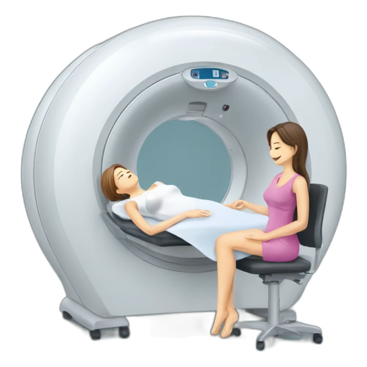 Posh-Radiologist-performing-breast-mri-to-woman sticker
