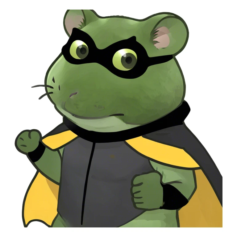 Black panther superhero but instead it’s a hamster sticker