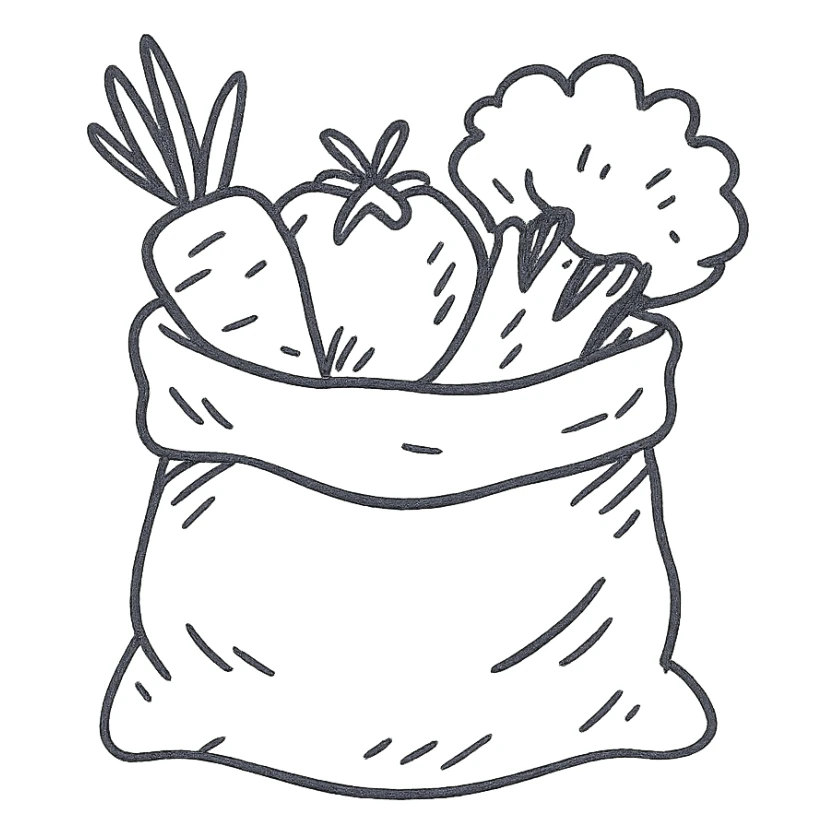 a bag of vegetables sticker