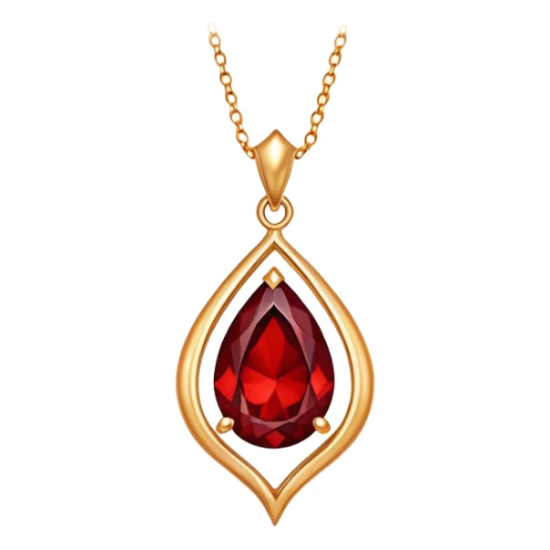 red garnet pendant like a drop of enchanted starlight, glowing with passion and power sticker