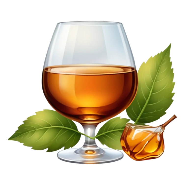 glass of cognac in a garden sticker