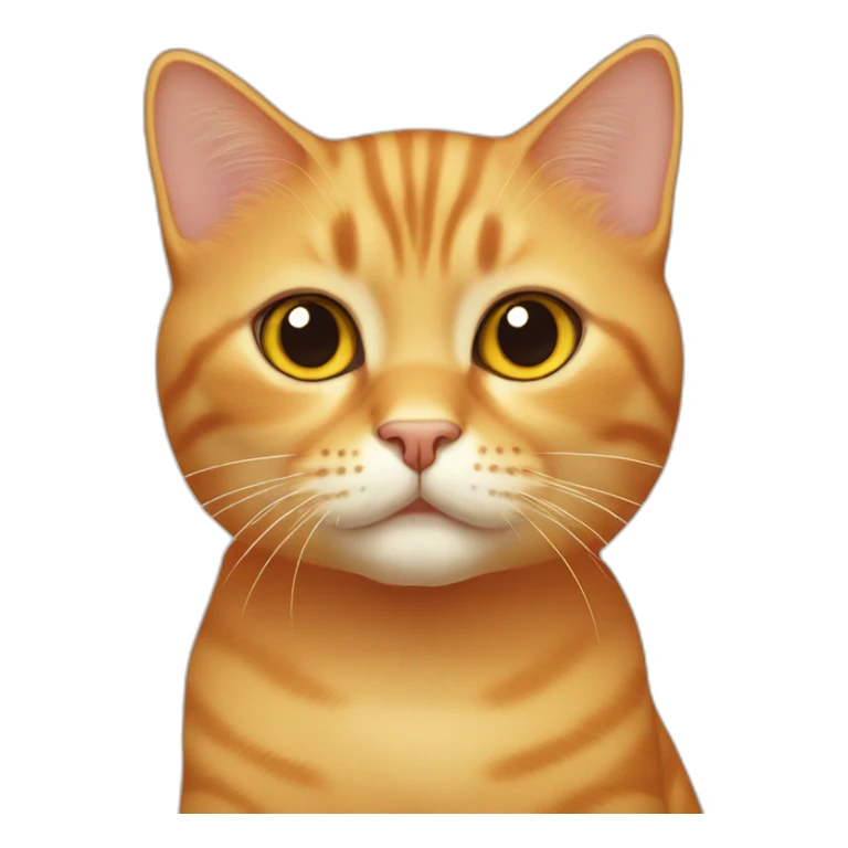fully orange shorthair angular face cat cute yellow eyes sticker