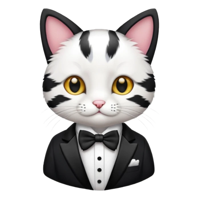 Little cat wearing a tux sticker