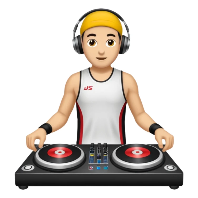 kulaklık takan bir dj sticker