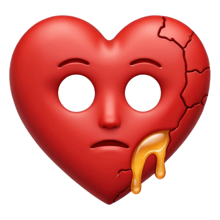 Melting heart pain heart without facce sticker
