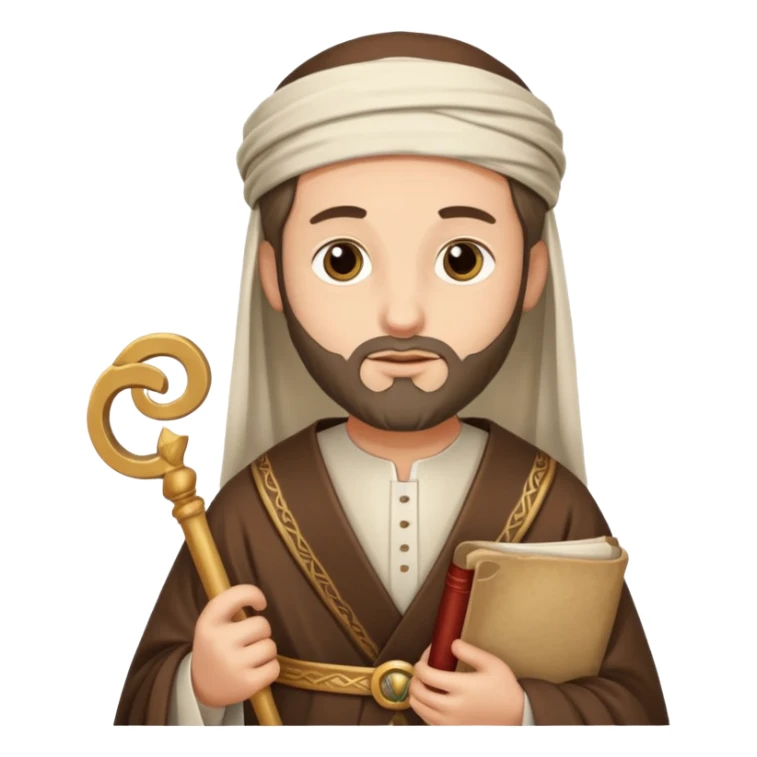 Pharisee, holding a scroll, traditional attire, wise look sticker