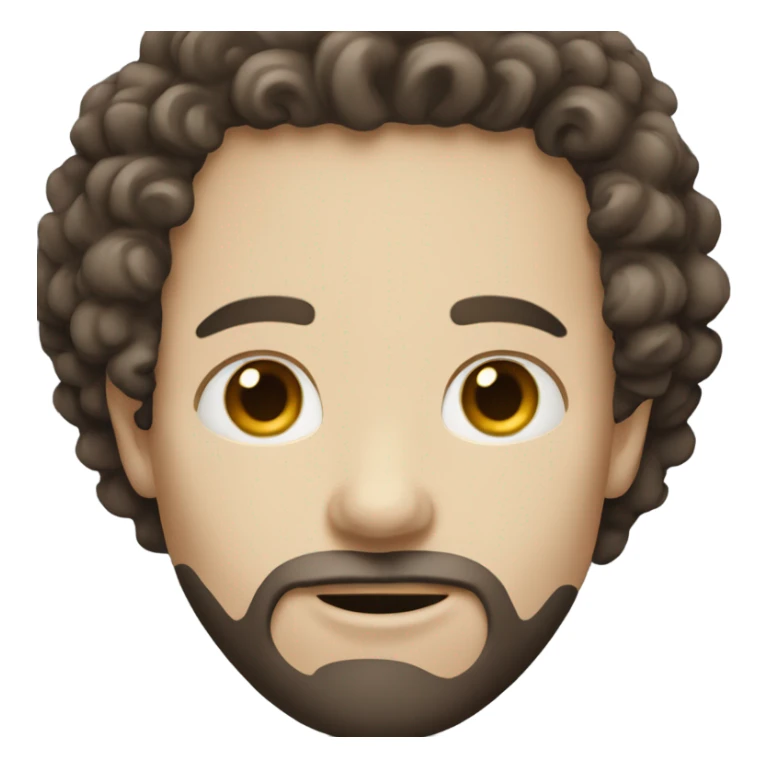 pale man with curly short dark brown hair and beard sticker