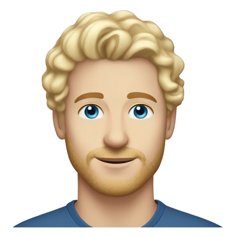 3/4 profile light curl blonde 30yo man blue eyed pale skin sticker