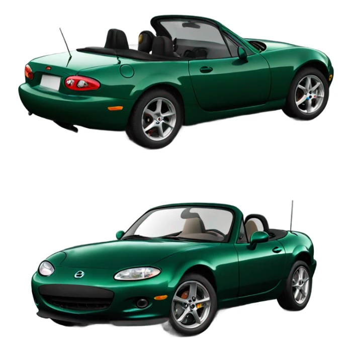 British racing green Mazda Miata  sticker