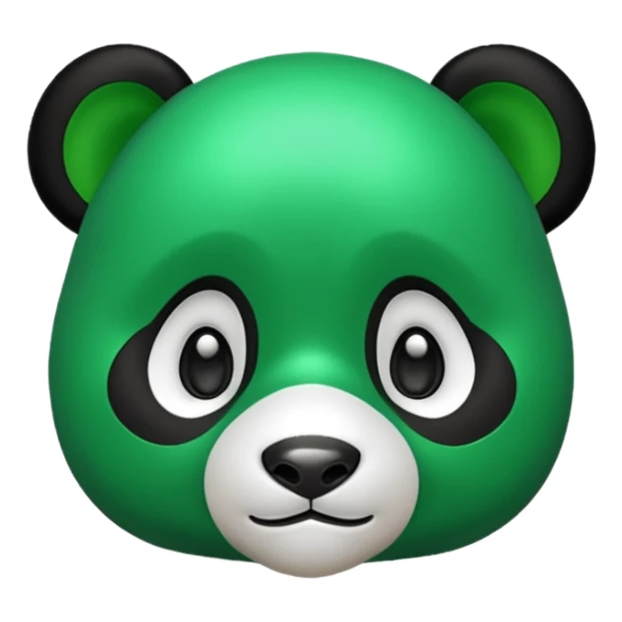 make a cute green panda emoji sticker