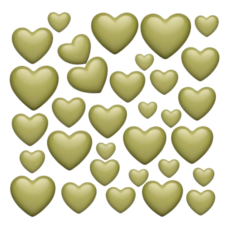 Balls in the form of pale olive hearts sticker