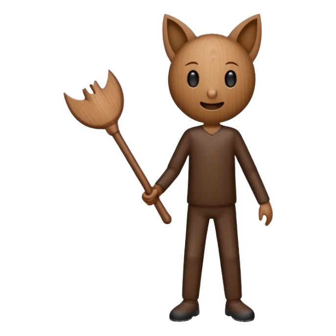 wooden stick figure with a bat tung tung tung sahur sticker